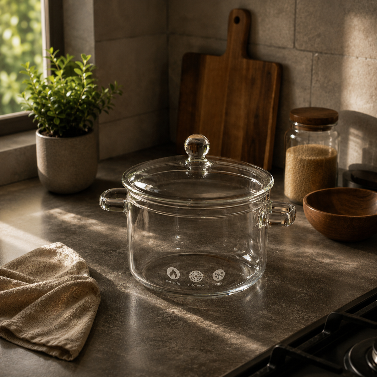 Olla de vidrio borosilicato Línea Cristal - Cristal Kitchen